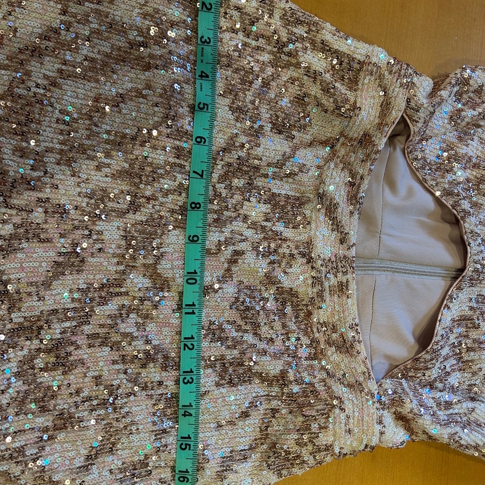 Blush Sequin Jumpsuit, Sho by Tadashi Soji, Size 4 - Picture 5 of 10